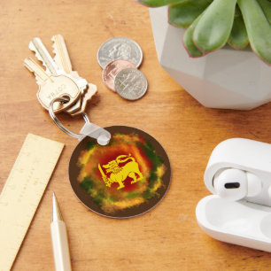 Sri Lanka Flag Lion design for Sri Lankans Keychain