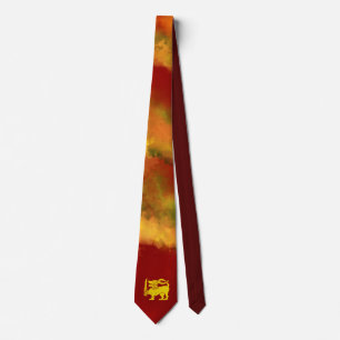Sri Lanka Flag Lion design for Sri Lankans Neck Tie