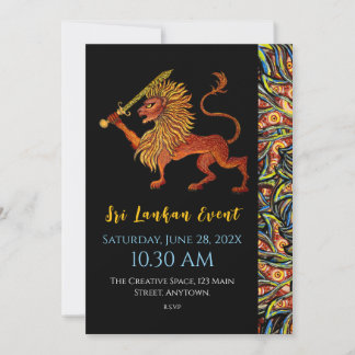 Sri Lanka Flag Lion Flat Card