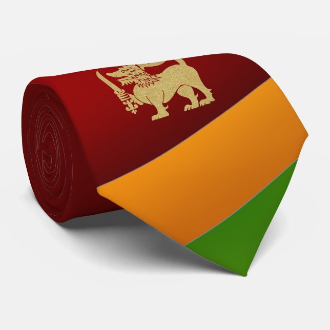 Sri Lanka Flag Lion Neck Tie (Rolled)