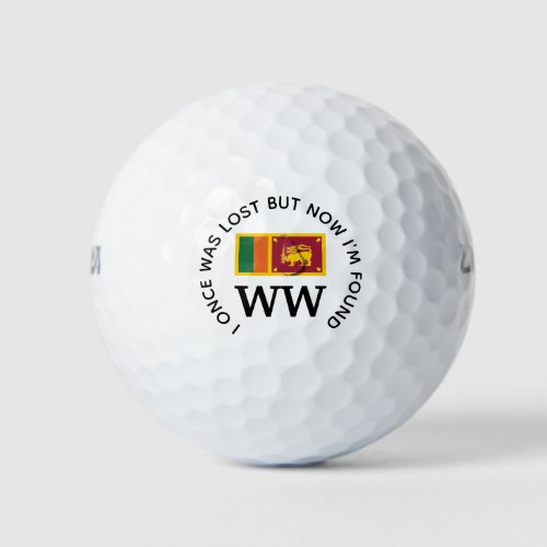 SRI LANKA FLAG Lost And Found Christian Monogram Golf Balls