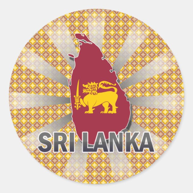 Sri Lanka Flag Map 2.0 Classic Round Sticker (Front)