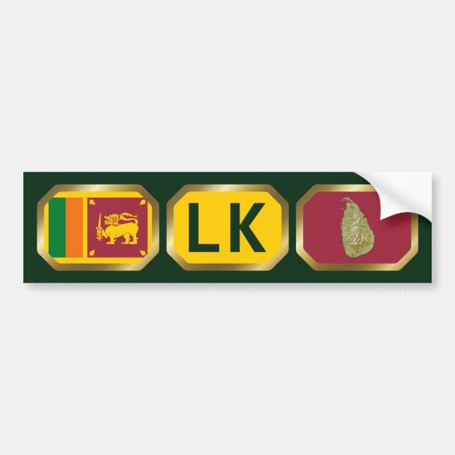 Sri Lanka Flag Map Code Bumper Sticker (Front)