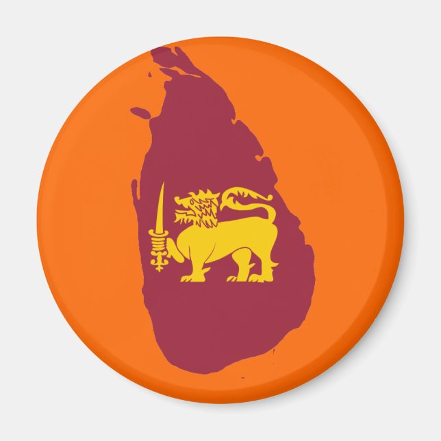 Sri Lanka flag map Magnet (Front)