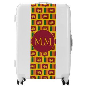 SRI LANKA Flag Map Monogram Luggage