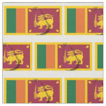 SRI LANKA Flag Map Outline Fabric