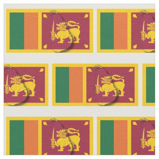 SRI LANKA Flag Map Outline Fabric