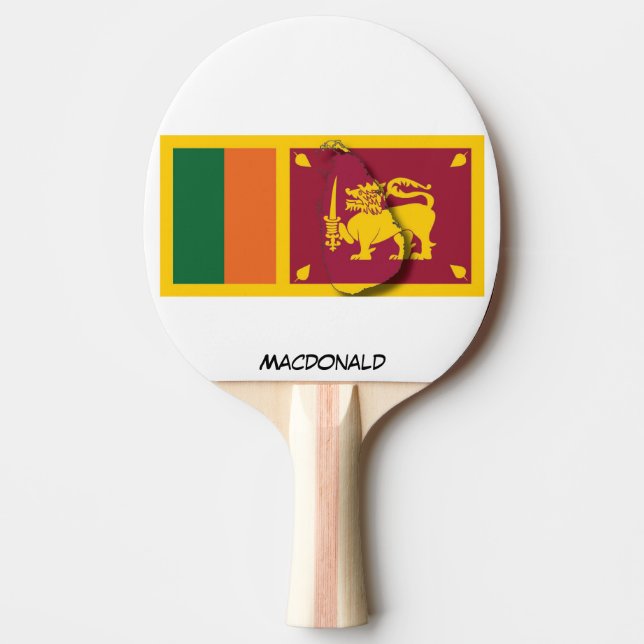 SRI LANKA FLAG & MAP Personalized Ping Pong Paddle (Front)