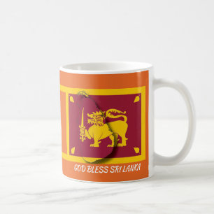 SRI LANKA FLAG MAP Scripture Customized ORANGE Coffee Mug
