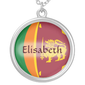 Sri Lanka Flag + Name Necklace