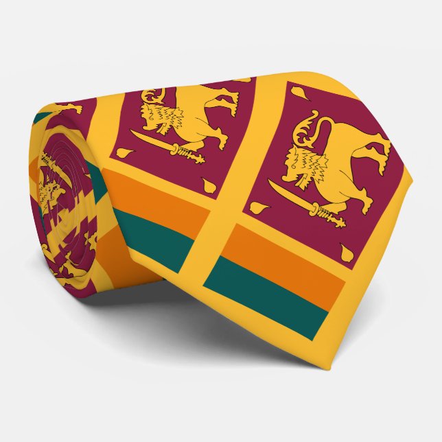 Sri Lanka Flag Neck Tie (Rolled)
