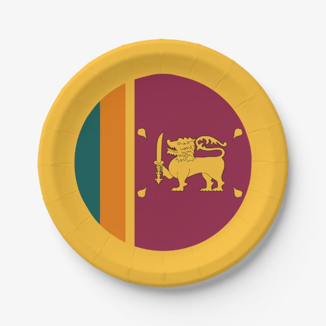 Sri Lanka Flag Paper Plates (Front)