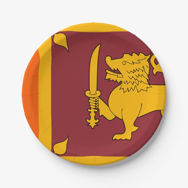 Sri Lanka Flag Paper Plates (Front)