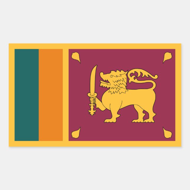 Sri Lanka Flag Rectangular Sticker (Front)