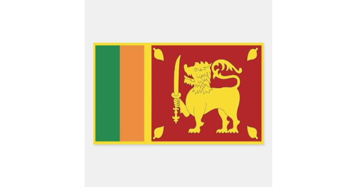 Sri Lanka Flag Rectangular Sticker Zazzle