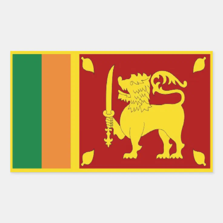 Sri Lanka Flag Rectangular Sticker Zazzle