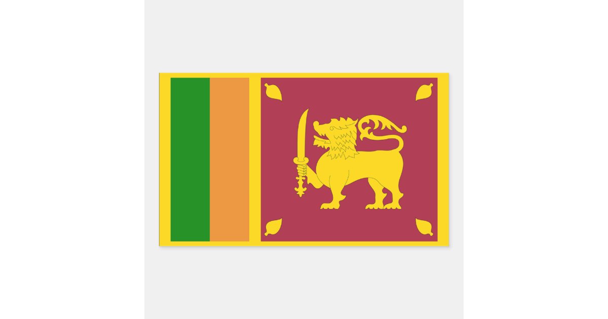 Sri Lanka Flag Rectangular Sticker Zazzle