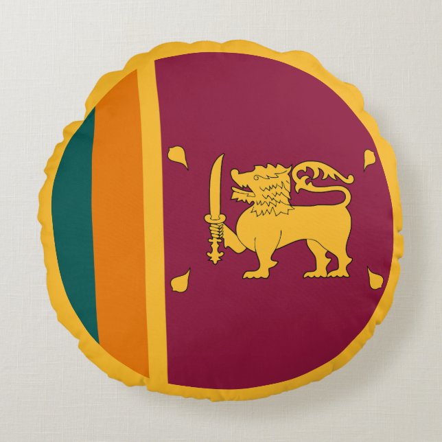 Sri Lanka Flag Round Pillow (Front)