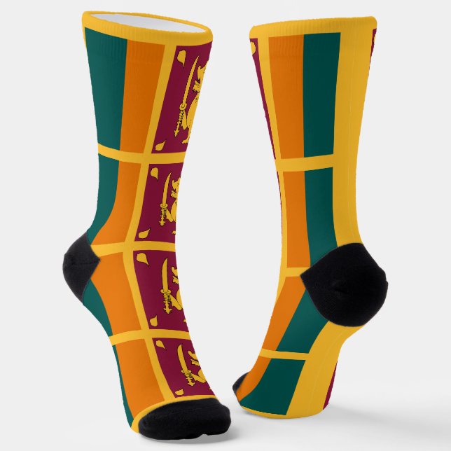 Sri Lanka Flag Socks (Angled)