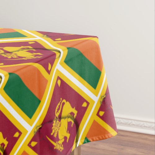 SRI LANKA Flag Stylish Patriotic Geometric Tablecloth