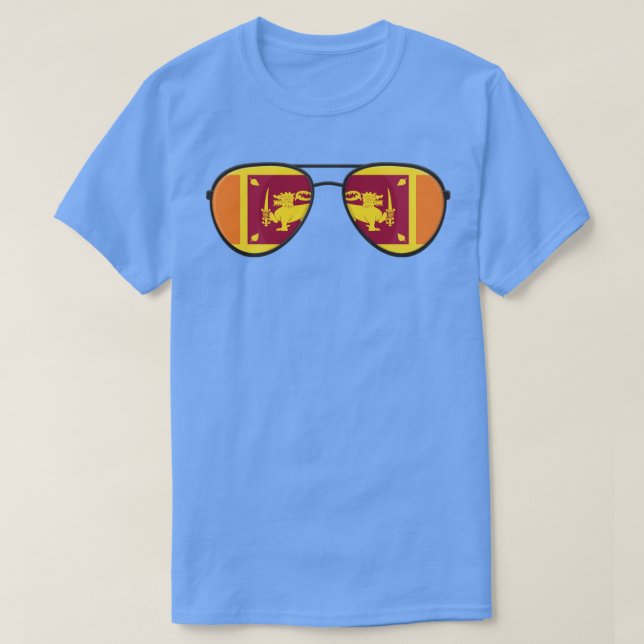Sri Lanka Flag Sunglasses  T-Shirt (Design Front)