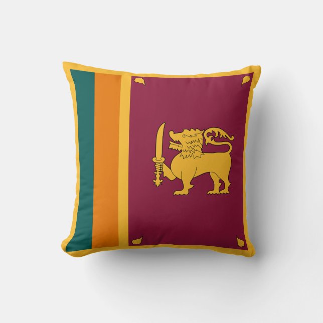 Sri Lanka Flag Throw Pillow (Front)