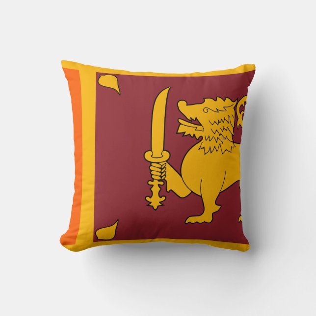 Sri Lanka Flag Throw Pillow (Front)