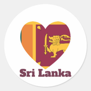 Sri Lanka Heart Flag Classic Round Sticker