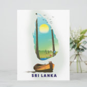 Sri Lanka Illustrated map tourism poster. (Standing Front)