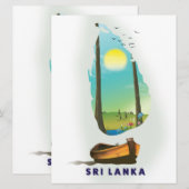 Sri Lanka Illustrated map tourism poster. (Front/Back)