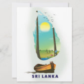 Sri Lanka Illustrated map tourism poster. (Back)