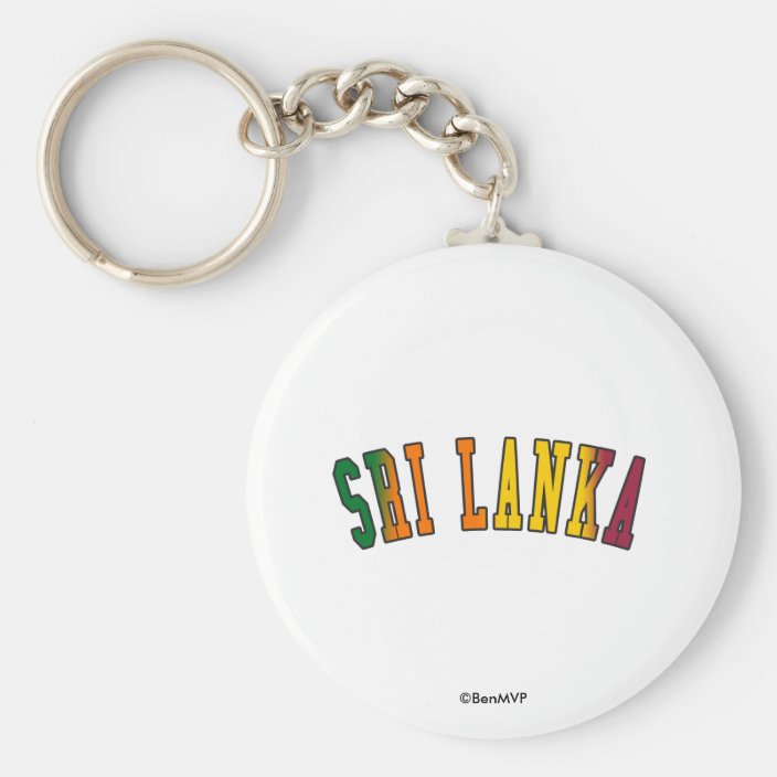 Sri Lanka in National Flag Colors Keychain