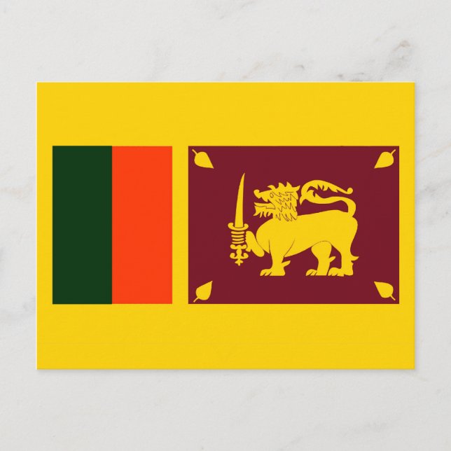 Sri Lanka Island - Lion flag Postcard (Front)