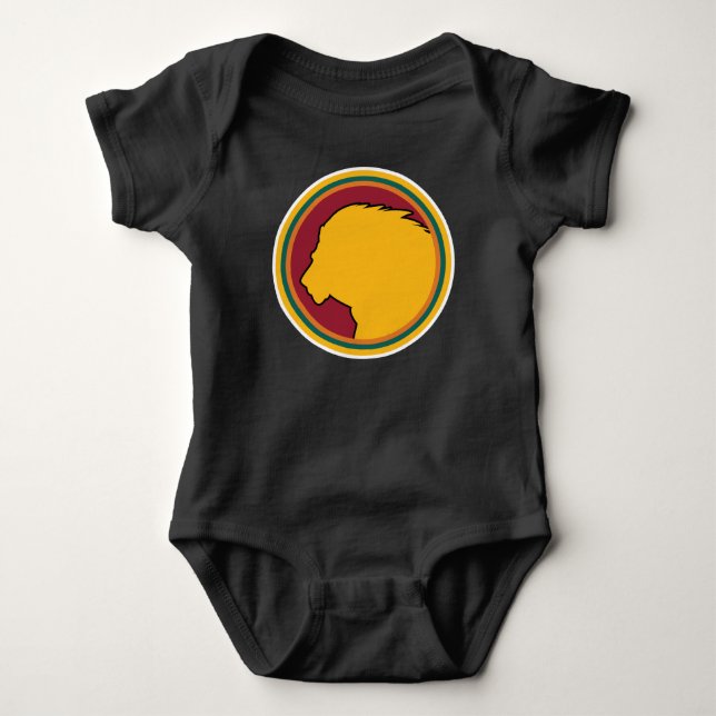 Sri Lanka Lion Sri Lankan National Animal Flag Baby Bodysuit (Front)