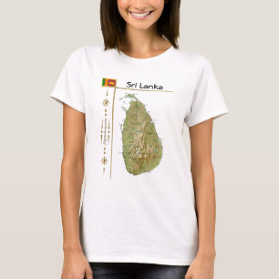 Sri Lanka Map + Flag + Title T-Shirt
