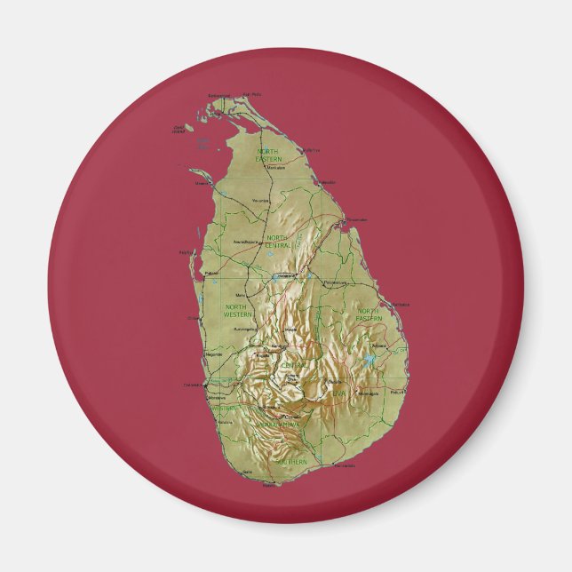 Sri Lanka Map Magnet (Front)