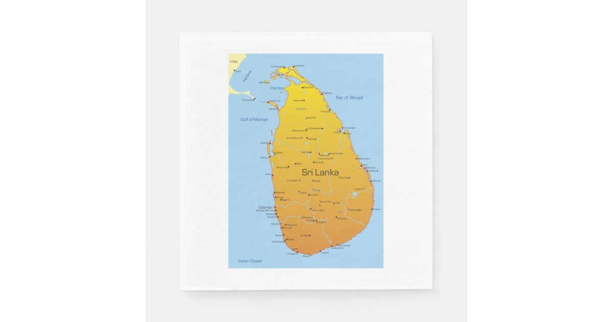 Sri Lanka Map Napkins Zazzle
