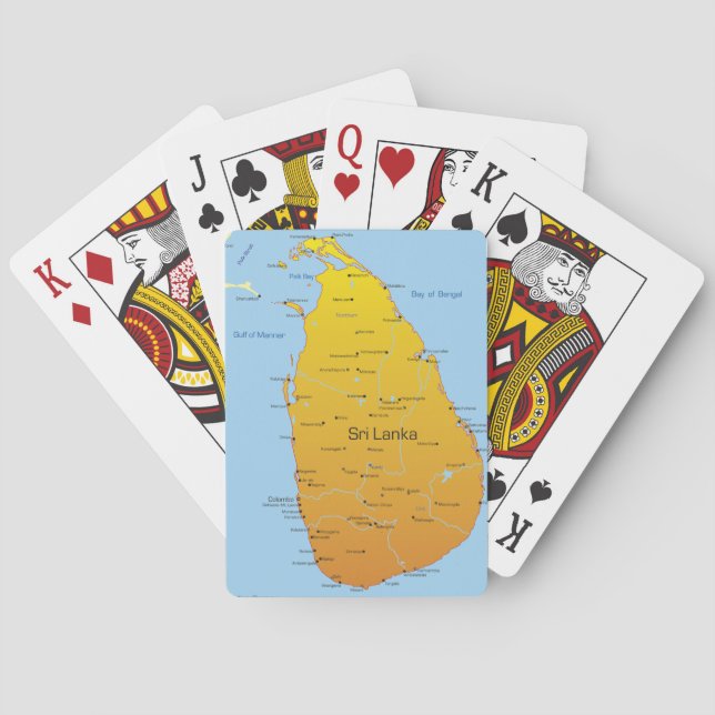 Sri Lanka Map Poker Cards (Back)