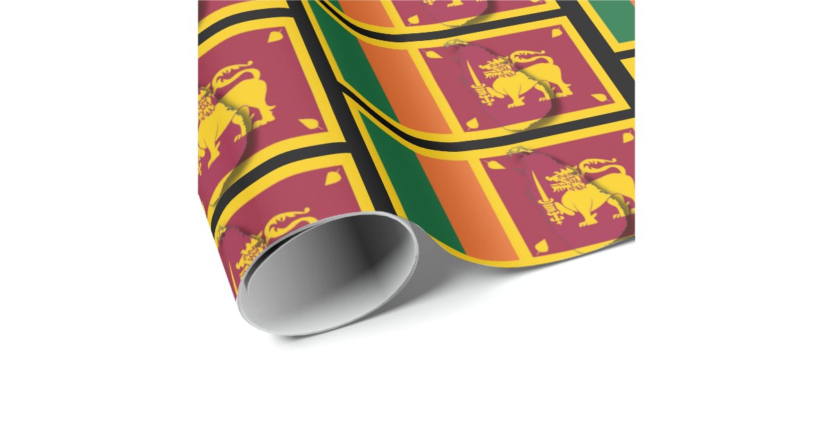 SRI LANKA Map Sri Lankan Flag Wrapping Paper Zazzle