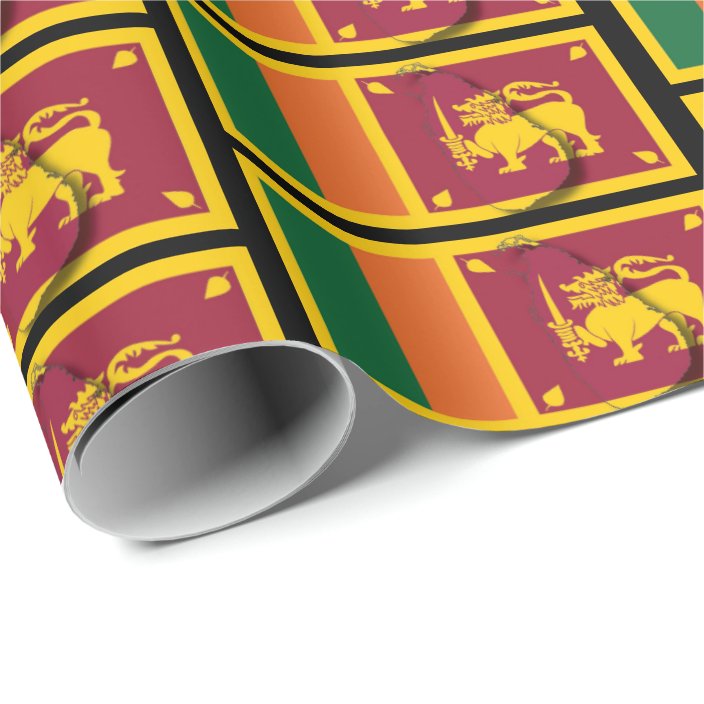 SRI LANKA Map Sri Lankan Flag Wrapping Paper