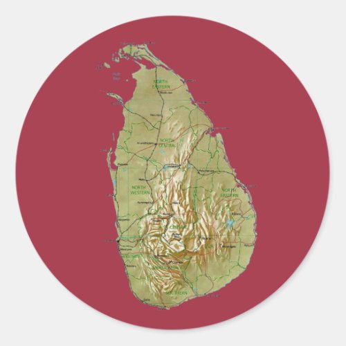 Sri Lanka Map Sticker