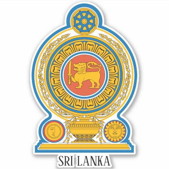 Sri Lanka National Emblem Patriotic Sticker (Front)