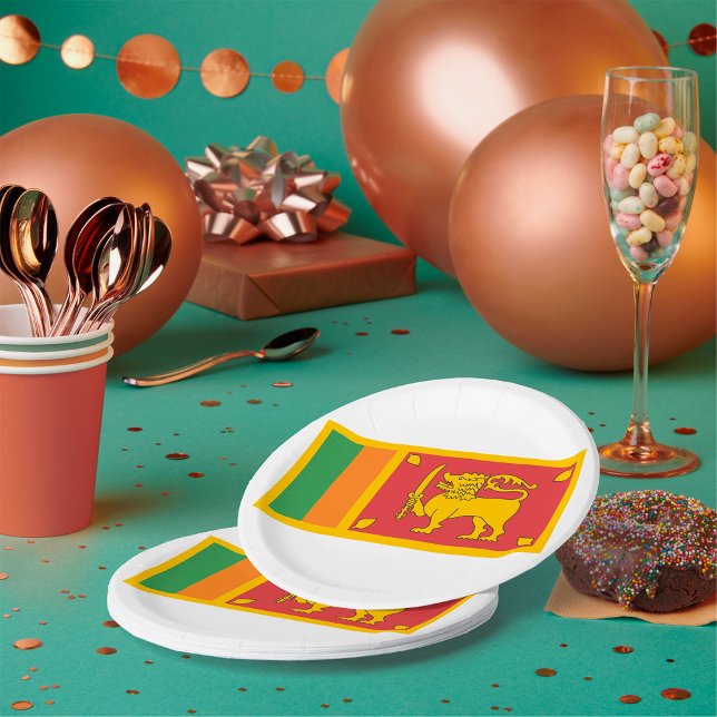 Sri Lanka National Flag Lion Symbol Paper Plates (Creator Uploaded)