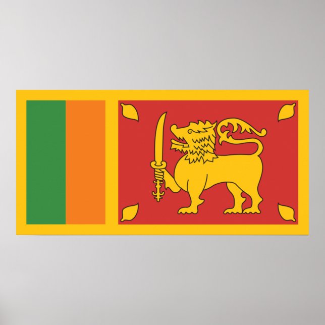 Sri Lanka National Flag Lion Symbol Poster (Front)
