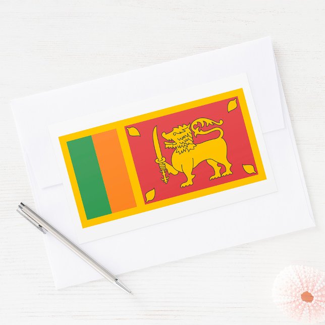 Sri Lanka National Flag Lion Symbol Rectangular Sticker (Creator Uploaded)
