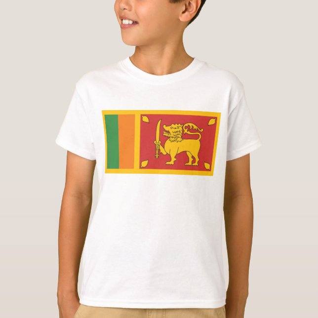 Sri Lanka National Flag Lion Symbol T-Shirt (Front)