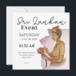 Sri Lanka  Sigiri Paintings Save The Date<br><div class="desc">The image directly references the iconic Sigiriya frescoes of Sri Lanka, known for their vibrant colours, unique artistic style, and depiction of beautiful ladies. The style of the chosen fresco detail is simplified and adapted for the invitation, possibly to maintain a balance between detail and readability. The use of this...</div>