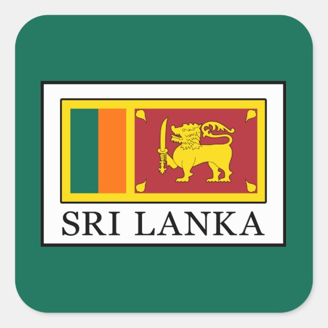 Sri Lanka Square Sticker (Front)