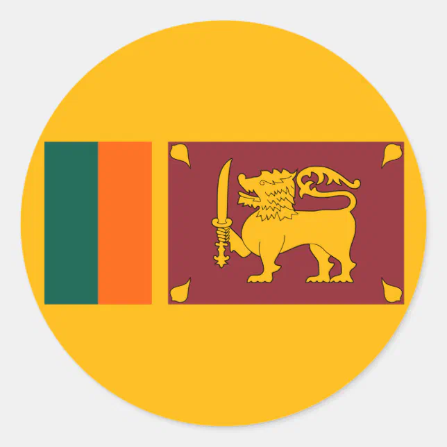 Sri Lanka Sri Lankan Flag Classic Round Sticker Zazzle