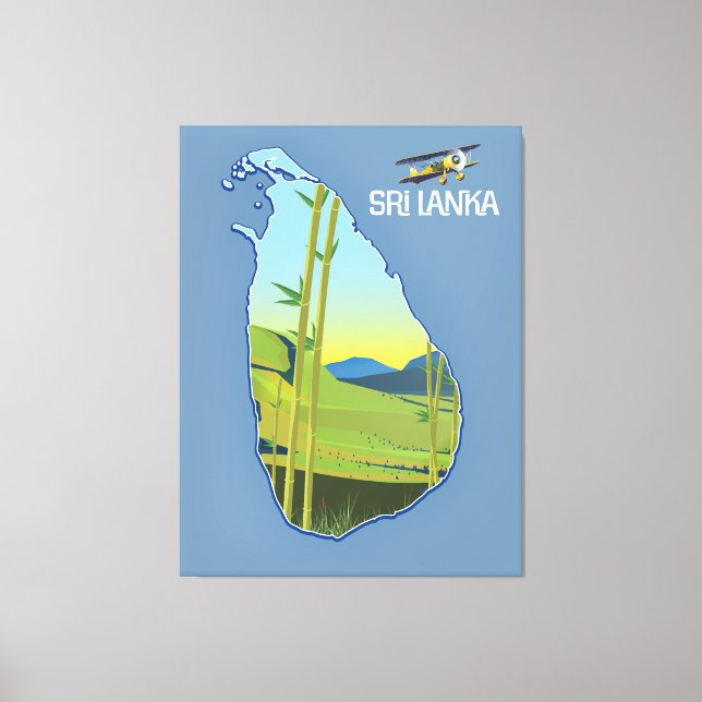 Sri Lanka travel map Canvas Print (Front)